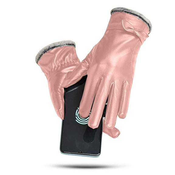 Feledorashia Hohaski Women's Full Touchscreen Leather Gloves - Winter Fleece Lined Warm Fashion Gloves for Outdoor Driving Home Decor Collection