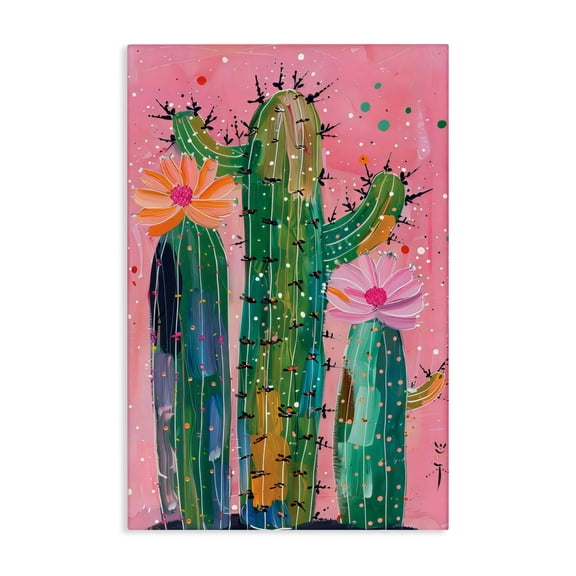 Stupell Industries Contemporary Creative Cactus over Pink Canvas Art, 16 x 24, by LSR Design Studio