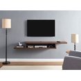 thumbnail image 2 of Asymmetrical Wall Mounted Wood TV Console Entertainment Center 72-inch Brown, 2 of 5