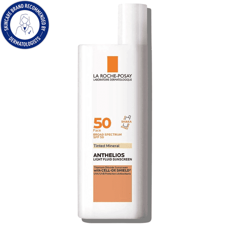 La Roche-Posay Anthelios Tinted Mineral Fluid Sunscreen SPF 50 for Sensitive Skin, 1.7 fl oz