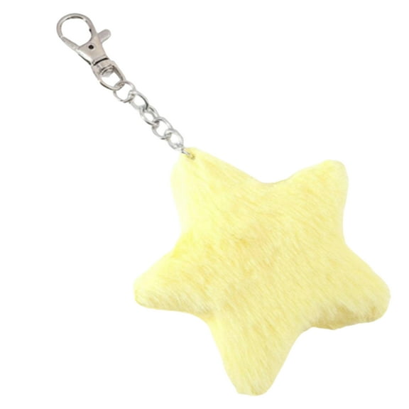 lixuesong lovely Plush Five-pointed Star Charm Keychain Soft Stuffed Ornament Keyring Lovely Pendants for Purse Bag Backpack Handb