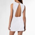 thumbnail image 2 of Telankuip Women's Backless Sparkly Sequin Mini Dress Trendy Sleeveless Split Hem Glitter Velvet Tank Short Bodycon Evening Dresses Solid Color Prom Party Cocktail Dressy White M, 2 of 7