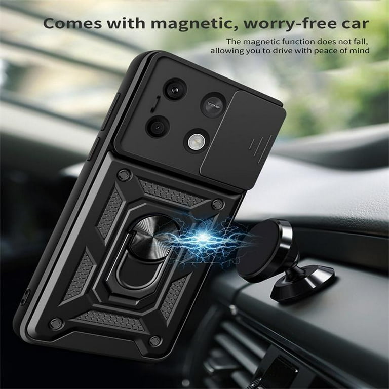 Jeylly For Xiaomi Redmi Note 13 Pro 5G/POCO X6 5G Case With Sliding Camera Cover, Full-Body Military Grade Shockproof Protective Case With Kickstand And [2 Pack] Tempered Glass Screen Protector, Blue
