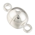 thumbnail image 3 of 10 set Brass Magnetic Clasps with Loops Nickel Free Round Silver color Plated 11.5x6mm Hole: 1.2mm, 3 of 6