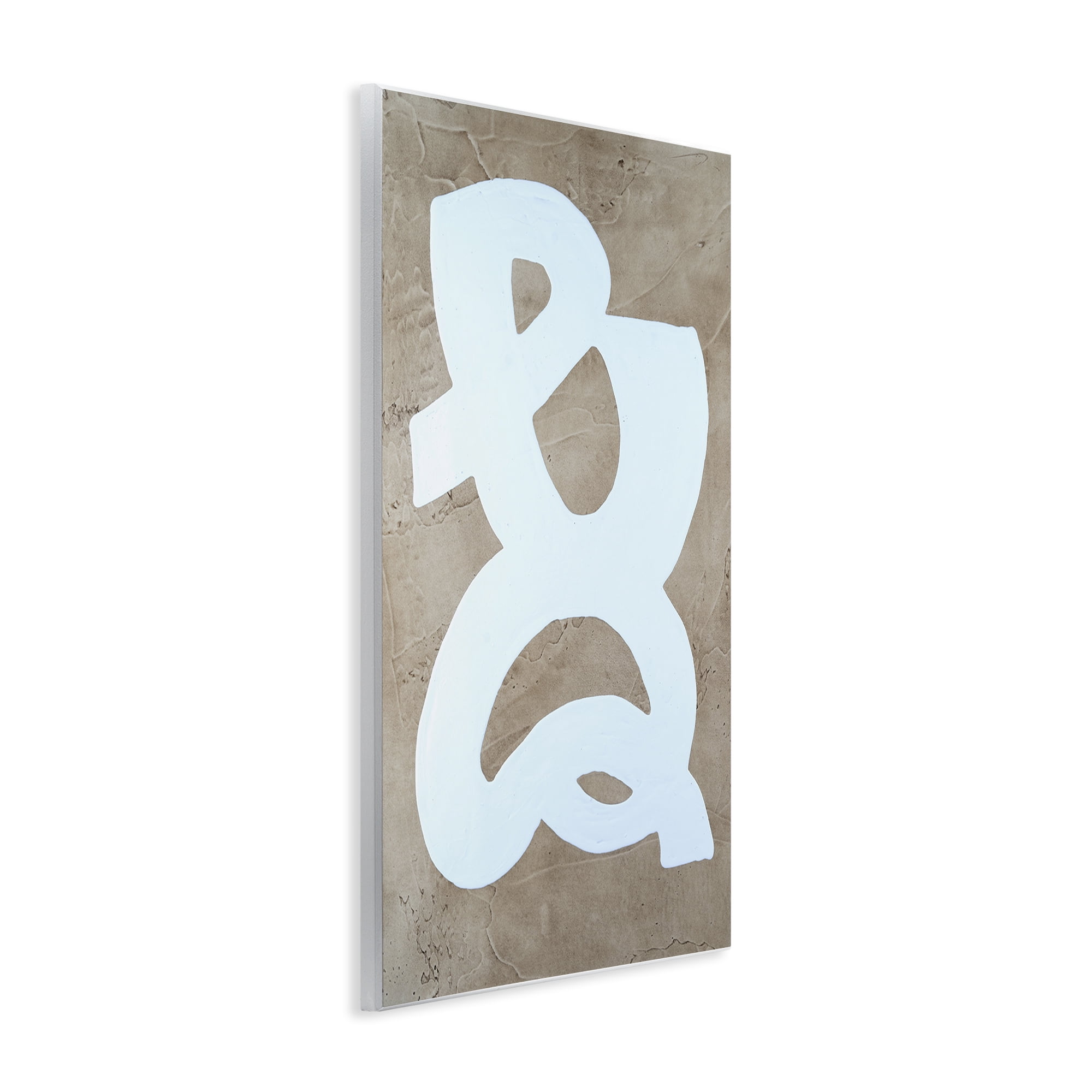 Stupell Industries Curving Form over Beige Abstract Painting Unframed Art Print Wall Art, 10 x 15