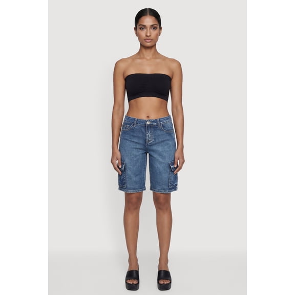 Women's VIP Denim Bermuda Cargo Shorts