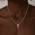 thumbnail image 5 of Round Garnet Rose Gold Plated Vertical Infinity Pendant Gift For Religious || Ali Baba Jewellery, 5 of 5