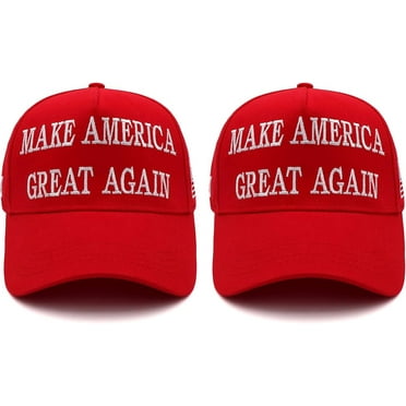 2PC Trump 2024 MAGA Hat Make America Great Again Donald Trump Slogan with USA Flag Cap 45, 47 Presidential Campaign Hat