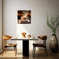 thumbnail image 4 of ZHONGYUTONG Coffee Canvas Wall Art Coffee Cup Bean Picture Kitchen Painting Dining Room Decor Artwork Framed (12.00" x 12.00"), 4 of 5