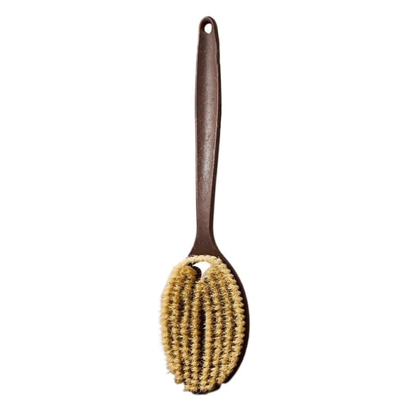 Natural Coconut Fiber Back Scrubber for Shower - Exfoliating Body Brush with Ergonomic Handle for Deep Cleansing & Dry Brushing