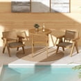 thumbnail image 2 of Topbuy 26" Outdoor Folding Table Acacia Wood Round Bistro Table with Slatted Tabletop, 2 of 9