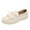 Beige, variant on XIMIN Women's Flock Mid Heel Business PU Leather Loafers Work Casual Shoes Soft Sole Slip-On Cute Bowknot Ballerina Flats Lightweight Comfortable Fall Causal Shoes Walking