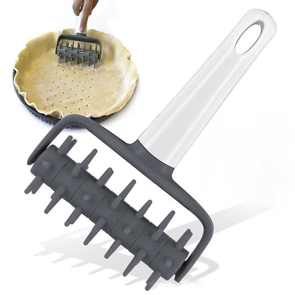 Pizza Dough Docker Roller with Ergonomic Handle, Dough Puncturing Tool to Eliminate Air Bubbles & Blisters, Time-Saving Even Baking Accessory for Homemade Pizza, Flatbread and Calzone Crusts