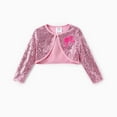thumbnail image 3 of Barbie Grils Dress Set Letter Embroidered Sleeveless Dress with Sequins Long Sleeve Cardigan 2 Pieces Outfit Set Sizes 3-9, 3 of 7