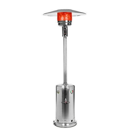 Verona T-Line 7 Foot Natural Gas Commercial Umbrella Heater, Manual Ignition, Stainless Steel Finish
