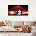 thumbnail image 5 of HFDF Large Canvas Wall Art Decor for Living Room Bedroom Red Tree of Life Pictures Black White Nature Landscape Painting Prints Home Office Artwork Decoration 24x16inch Framed, 5 of 6