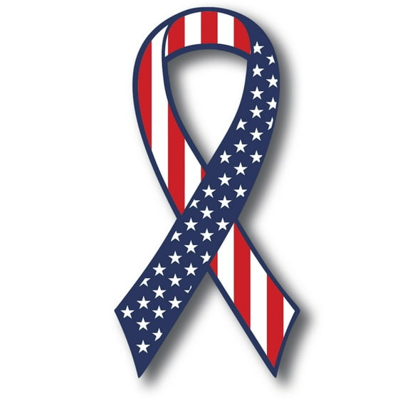 Magnet Me Up American Flag Ribbon Magnet Decal, 3.5x7 In, Vinyl Automotive Magnet