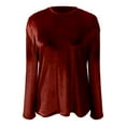 thumbnail image 5 of Women's Basic Top Long Sleeve Solid Color 2026 Spring Tee Crewneck Casual Regular Fit T-Shirt, 5 of 5