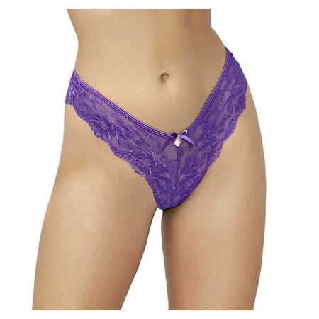 

Lacy Line Sexy Lace Classic Thong Panties With Front Bow