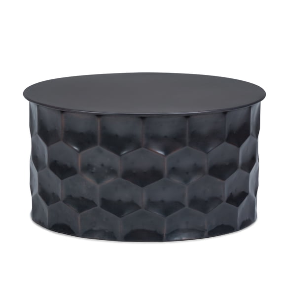 Simpli Home Whitney 31 inch Wide Industrial Metal Storage Coffee Table in Antique Bronze, Fully Assembled