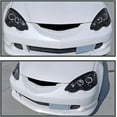 thumbnail image 2 of Spec-D Tuning Glossy Black Housing Smoke Lens Halo Projector Headlights Compatible with 2002-2004 Acura RSX, Left + Right Pair Headlamps Assembly, 2 of 15