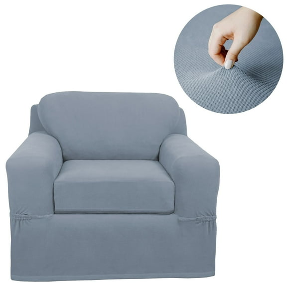 MAYTEX Pixel Ultra Soft Stretch Chair Furniture Cover Slipcover, Steel Blue