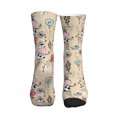 Cartoon Cute Cow Love Womens Cute Crew Socks Casual Athletic Aesthetic