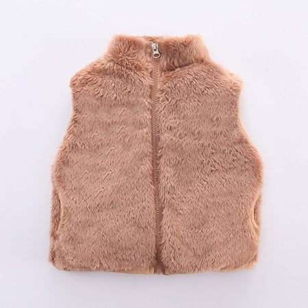 

Leutsin Toddler Baby Grils Fleece Outwear Boys Zipper Solid-color Thick Kids Warm Coat