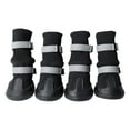 thumbnail image 2 of 4-Pack All Weather Dog Boots, Reflective Waterproof Pet Shoes with Non-Slip Sole & Adjustable Straps, for Small Medium Large Dogs, Black/Red/Blue, Black, 2 of 9