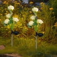 thumbnail image 2 of White Plastic Solar Simulation Rose Light Garden Stake Outdoor Decor 2Pcs 29.53X7.87 Inch White, 2 of 7