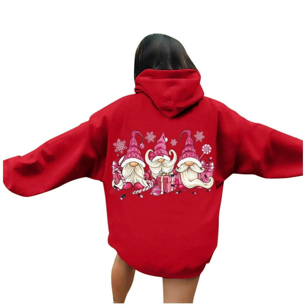 WILLBEST Sudadera de Mujer, Sudaderas con Capucha de Manga Larga con Cordón Ajustable, Estampado, Talla Grande, Ideales para Otoño Chica