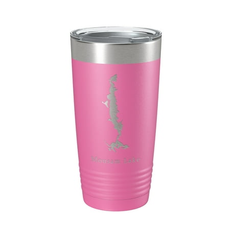 

Mousam Lake Map Tumbler Travel Mug Insulated Laser Engraved Coffee Cup Maine 20 oz Pink