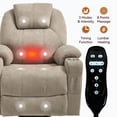 thumbnail image 6 of Leumius Power Lift Recliner Chair,Heavy Duty Recliners with 8-Point Vibration Massage and Lumbar Heating,Oversized Single Sofa with Cup Holder,USB and Type-C Ports,Khaki, 6 of 9
