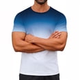 thumbnail image 3 of Antqov Mens T Shirts, Fashion Gradient Print Round Neck Short Sleeve Oversized Casual Tops, Summer Daily Comfortable Lightweight Soft Tees Running Shirts, 3 of 10