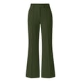 thumbnail image 6 of Axiiglly Dress Pants Women Stretch Wide Leg Zipper Button Business Casual Work Pants with Pockets, S-2XL, 6 of 7