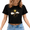 1-Black, variant on Women's T-Shirt Crop Top Minimalist Moon Graphic Tee Short Sleeve Round Neck Trendy Summer Tops