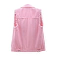 thumbnail image 4 of Women Classic Washed Denim Vest Ladies Sleeveless Solid Color Button Down Jean Jacket S-5XL, 4 of 7