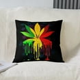 thumbnail image 2 of Pack of 2 Marijuana Decorative Throw Pillow Covers, Soft Colorful Cannabis Leaves Square Cushion Case Set for Couch Bedroom Living Room, Trippy Weed Botanical Pillow Cases Pillowcases, 18x18 Inches, 2 of 6