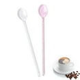 thumbnail image 1 of Cucharas de vidrio resistentes al calor, varilla agitadora, cucharadita brillante para café, helado, postre, cóctel, batido, bebida fría, 2 uds., 1 of 5