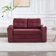 thumbnail image 4 of Convertible Sofa Bed, 2 in 1 Fold Out Floor Couch with Pillows, Memory Foam, Corduroy, Space-Saving Seating for Living Room, Wine Red, 4 of 15