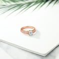 thumbnail image 4 of Gem Stone King 18K Rose Gold Plated Silver Sky Blue Aquamarine Engagement Ring for Women (1.68 Cttw, Oval 8X6MM, Gemstone March Birthstone, Size 6), 4 of 4