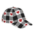 thumbnail image 3 of Balery Baseball Cap Adjustable Size for Running Workouts and Outdoor Activities All Seasons Dad Hat(Heart Black Buffalo Plaid Gingham), 3 of 8