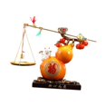 thumbnail image 2 of TISHITA Gourd Statue Resin Figurine Chinese Collection Birthday Gift Sculpture Ornament for Bedroom Indoor Living Room Office Desktop Orange, 2 of 8