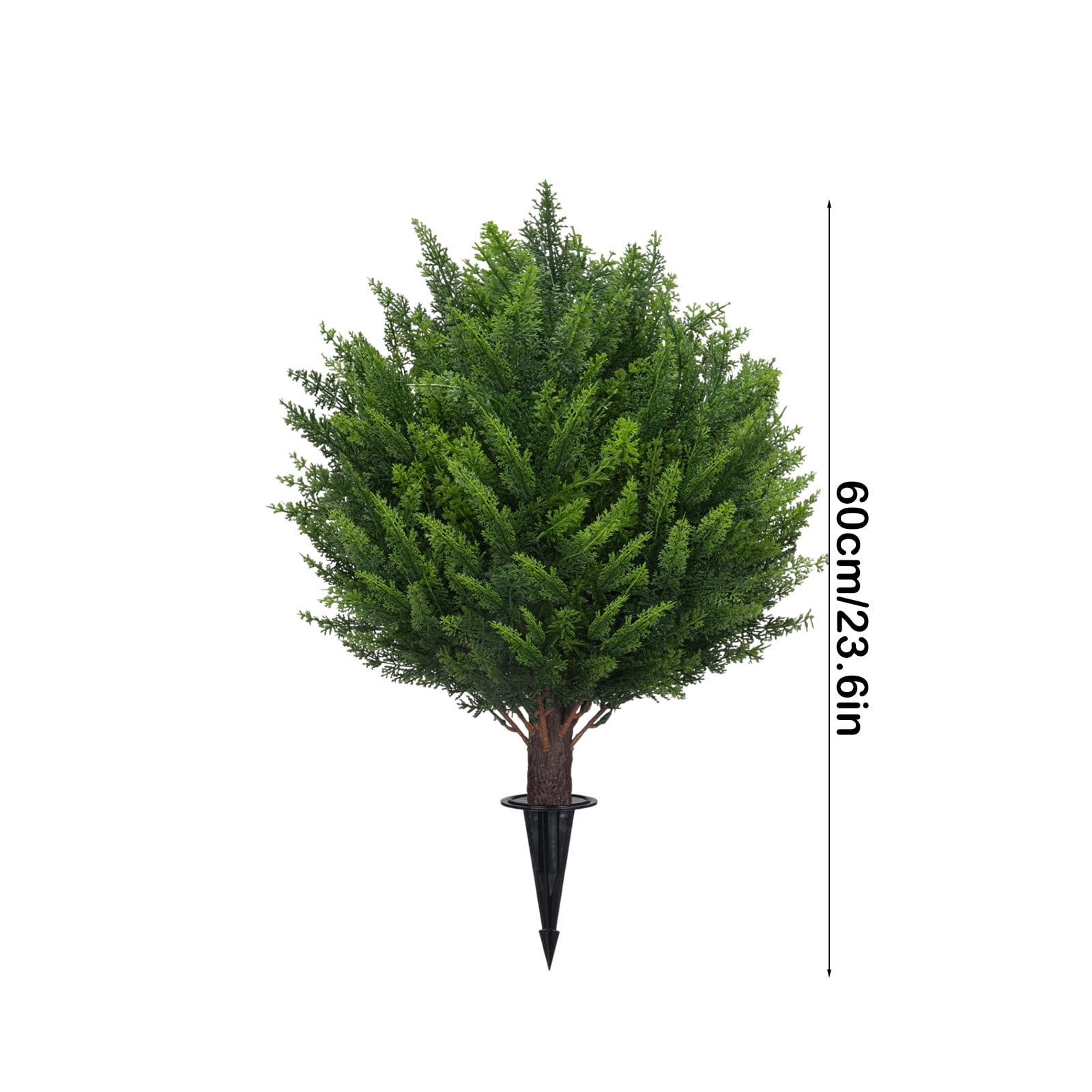 Artificial Cedar Shrub Ball Trees with Ground Spikes, Faux Bush Plants, Outdoor Artificial Plants Fake Cedar Potted with Ground Spike for Home Front Porch Decor Outside Garden Clearance