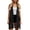 Black, variant on Women's Long Vest Fringe Shawl Wrap Asymmetrical Hem Sleeveless Open Front Cardigan Coffee S