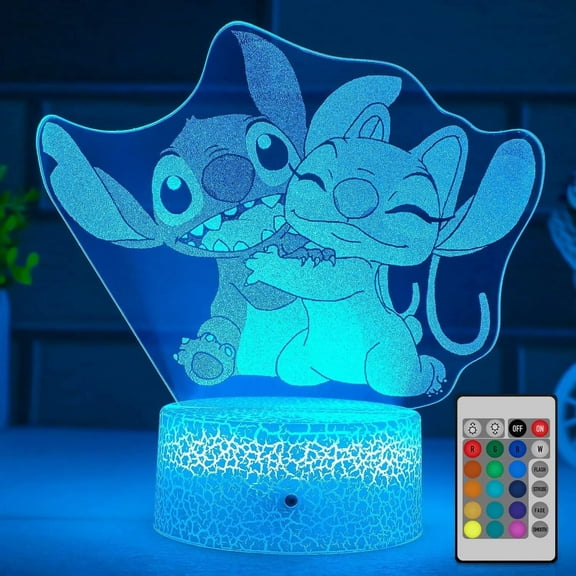 Stitch Night Light, LED Table Lamp with Remote & Smart Touch 16 Colors Changing Dimmable Anime Table Lamp, as Perfect Birthday Xmas Stitch Gifts for Boys and Girls