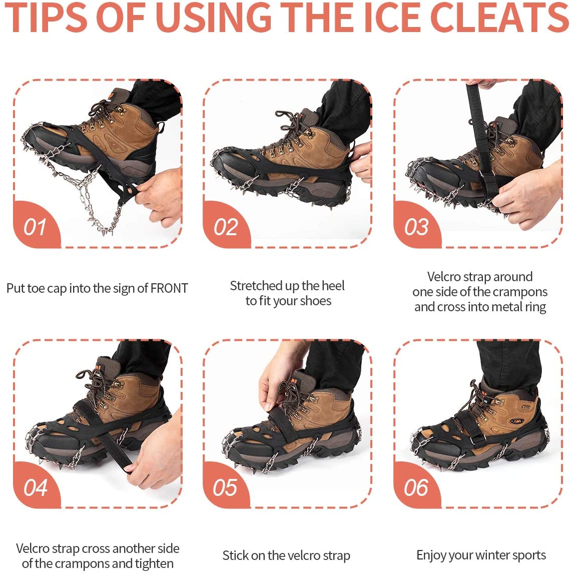 Mud Sand and Wet Grass Traction Cleats Ice Cleats with 18 Spikes for Walking Jogging Leanking Ice Snow Grips Climbing and Hiking on Snow Ice Mud Sand and Wet Grass Traction Cleats Ice Cleats with 18 Spikes for Walking Jogging Leanking Ice Snow Grips Climbing and Hiking on Snow Ice
