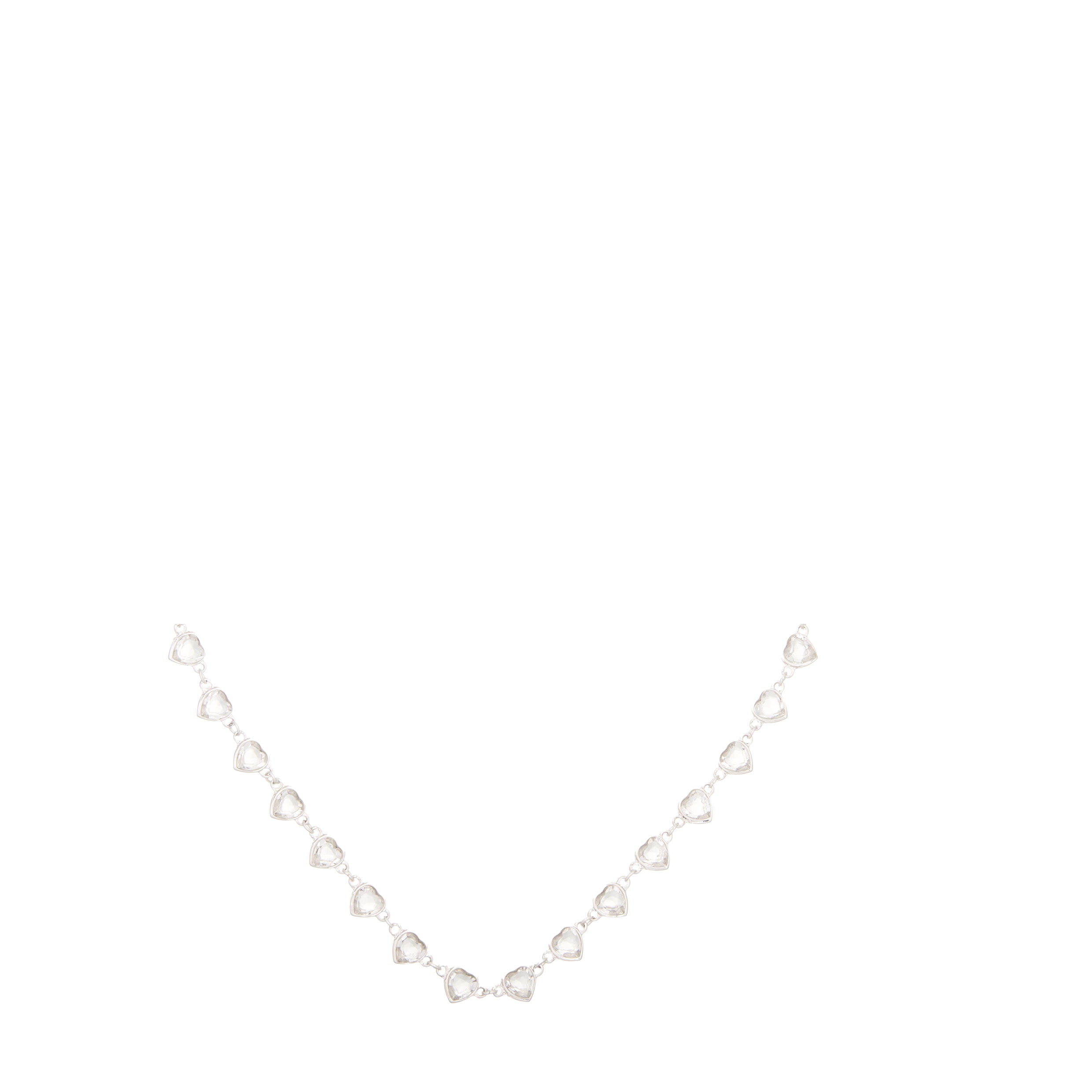 Bella by Thorne Semi CZ Heart Adult Necklace,Silver, (Unisex)