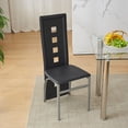 thumbnail image 6 of Ktaxon Modern Dining Chairs with High Back, 4 Person PU Leather Upholstered Four-Hole Cutout Dining Side Chairs for Dining Room, Kitchen, Home, Black, 6 of 6