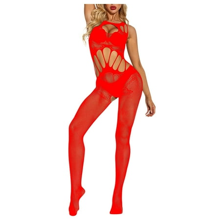 

YDKZYMD Women Sheer Lingerie Set Fishnet V Neck Underwear Babydoll Sexy Teddy Chemise With See Through Bodysuit Sets